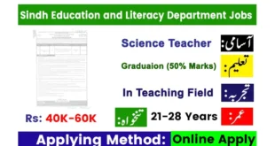 Sindh Education and Literacy Department Jobs 2025